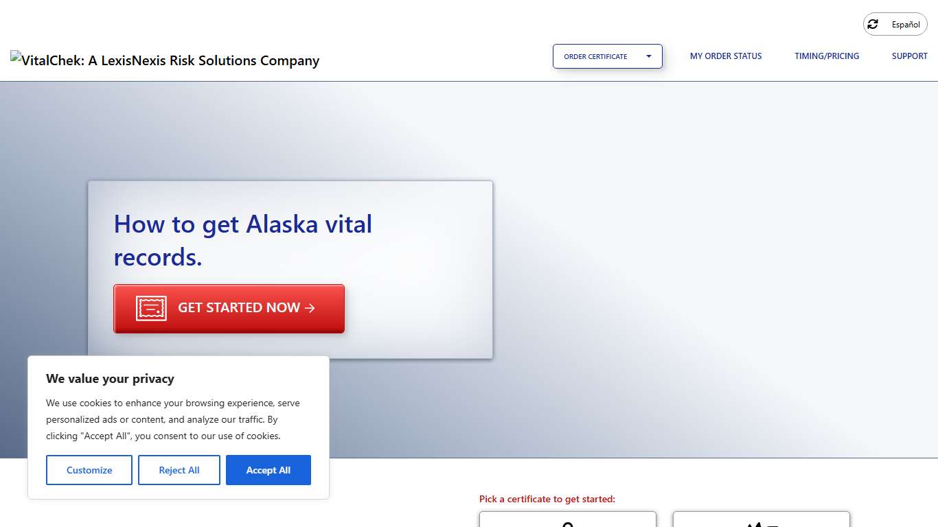Alaska (AK) Marriage Certificates Marriage Records - VitalChek