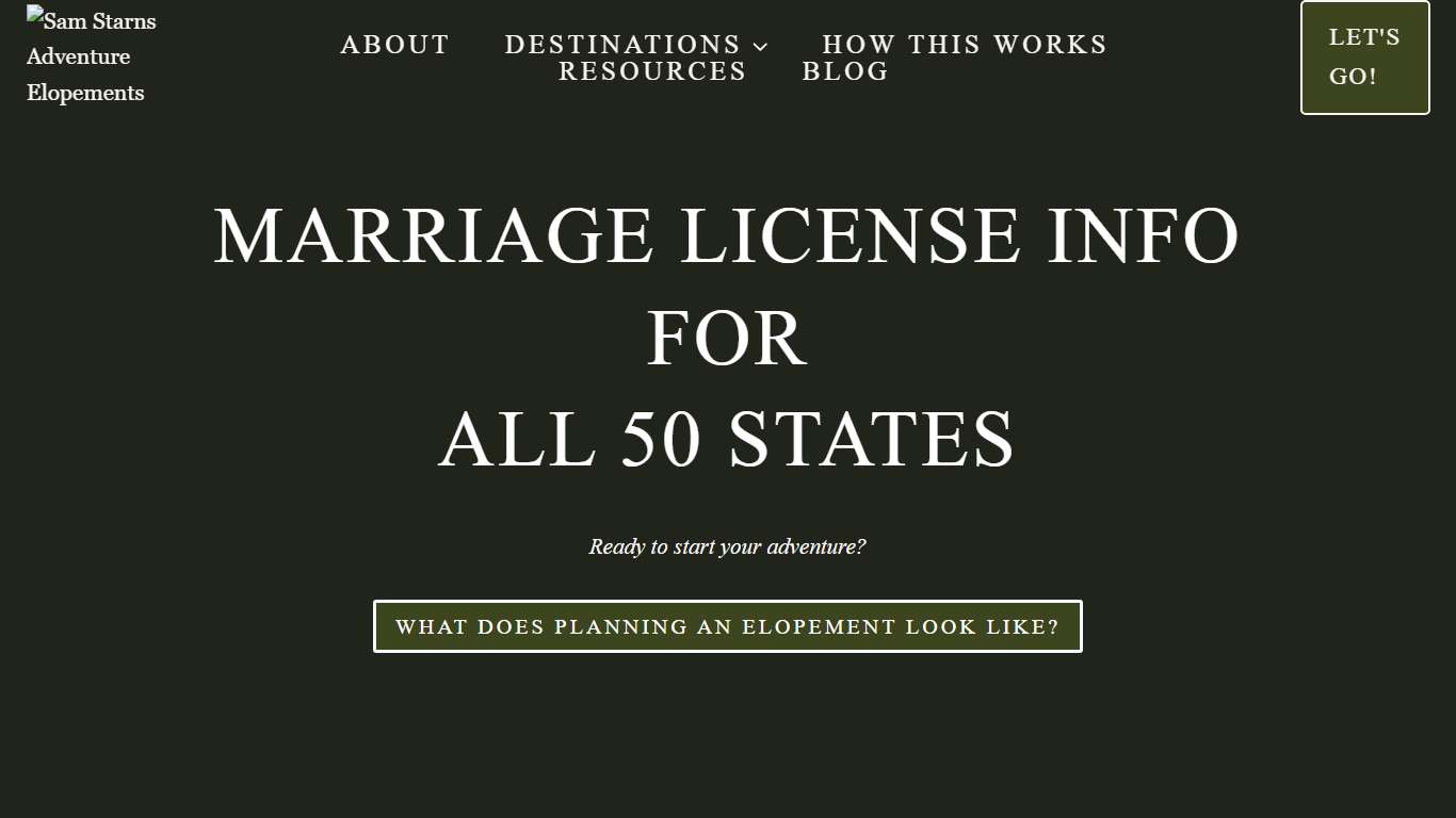 Marriage License Info for all 50 States » Sam Starns Adventure Elopements